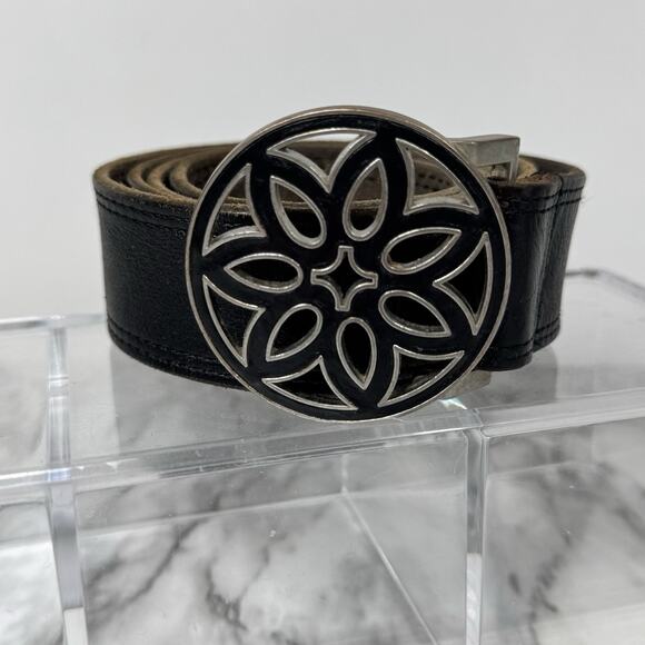 American Eagle Outfitters Accessories - American Eagle Outfitters Leather Brown Size XL Big Metal Buckle Black Floral